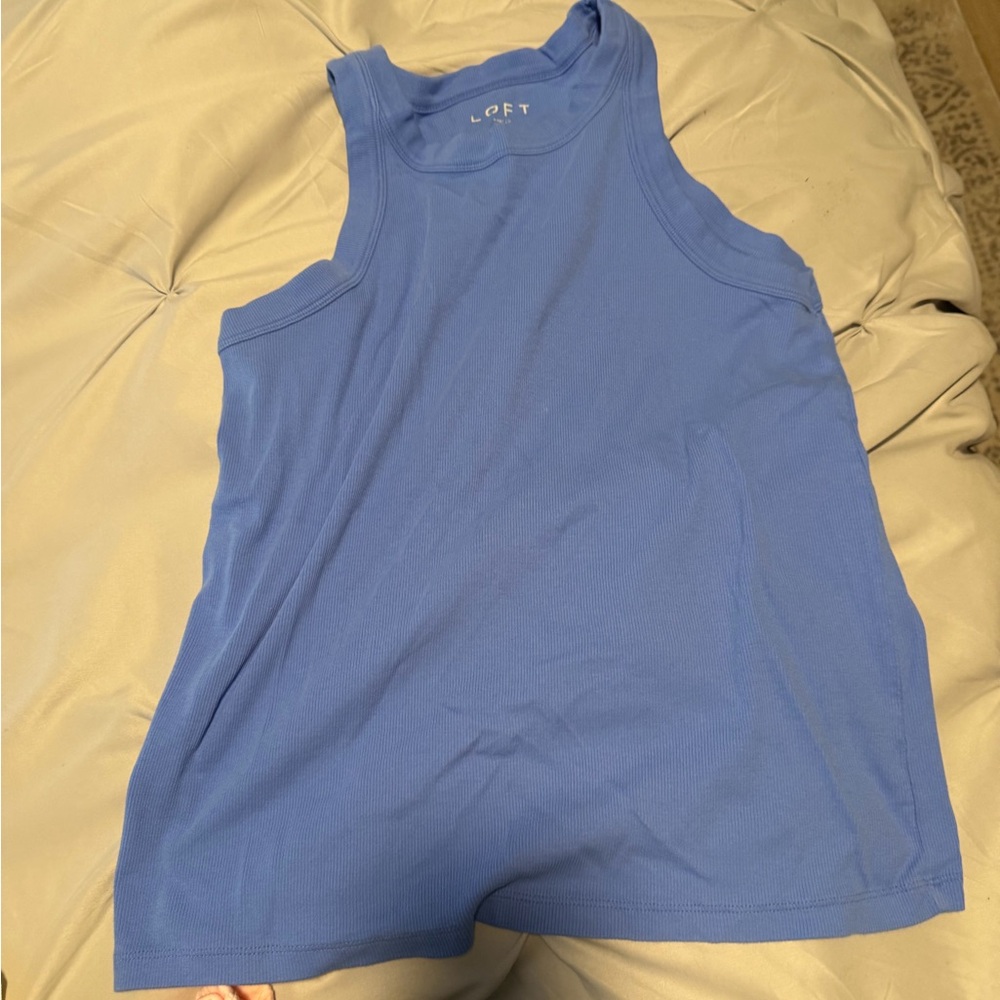 LOFT Blue Ribbed Tank Shell